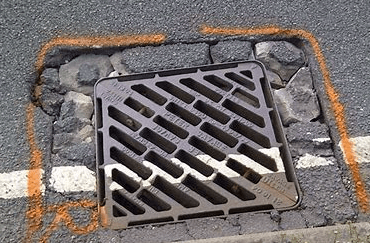 failed road gully