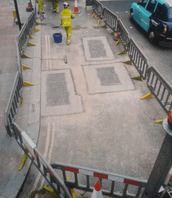 Ironmaster repairing modular, multi-span highway ironwork in tunnels and highway carriageways by Rhino Asphalt Solutions