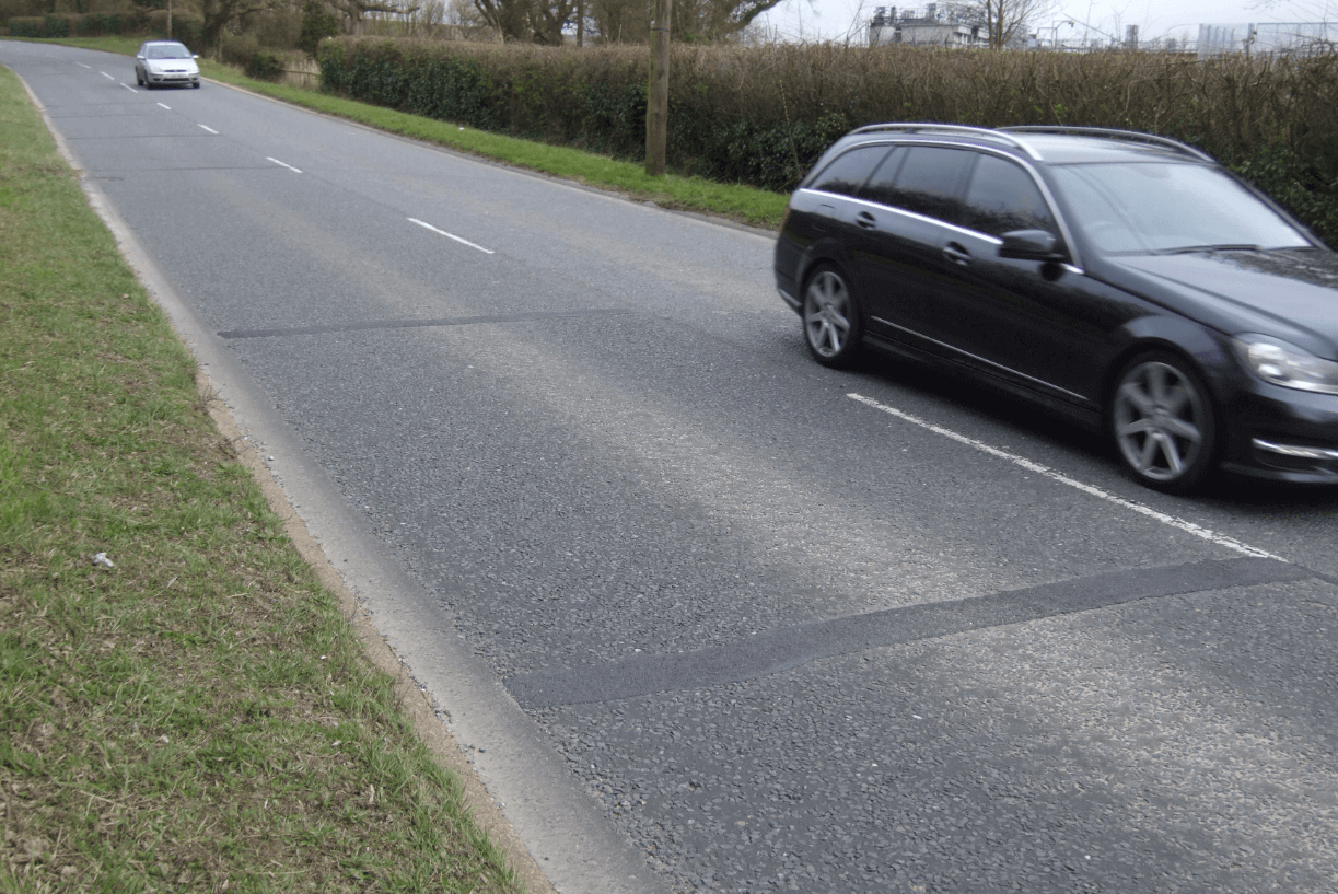 Overband and fill and overband for Road crack and joints repaired with Jointmaster BBA HAPAS approved system from Rhino Asphalt Solutions