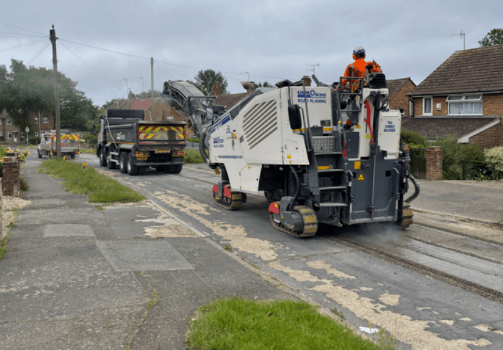 Rehabilitated and finished concrete road by Rhino Asphalt Solutions