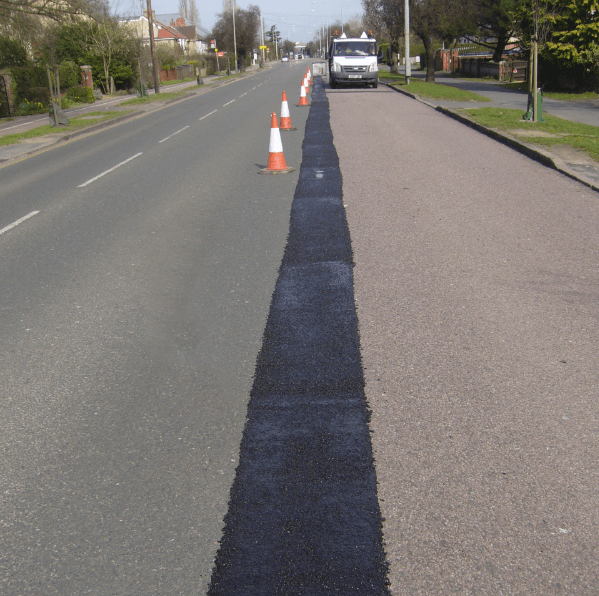 BBA HAPAS approved Masterscreed hot screed road repair system from Rhino Asphalt Solutions with BBA HAPAS approval