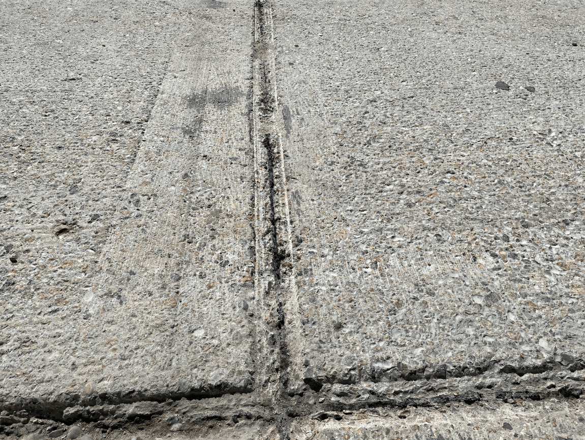 Concrete road joints prepared and ready to be sealed with BBA HAPAS approved sealants