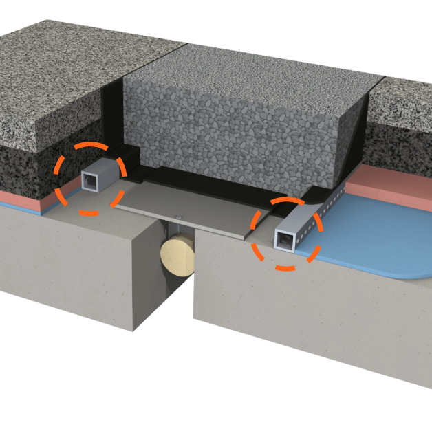 cross section of asphaltic plug bridge joint APJ showing drainage detail