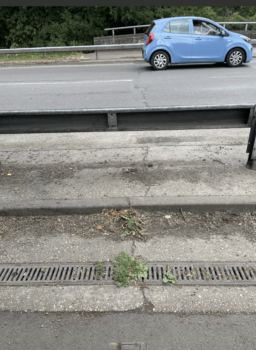 Crack over a bridge joint Image