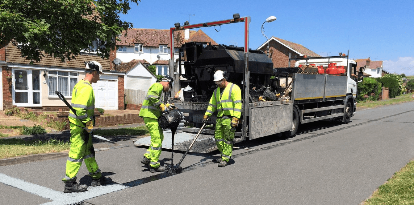 Road crack and joints repaired with Jointmaster BBA HAPAS approved system from Rhino Asphalt Solutions