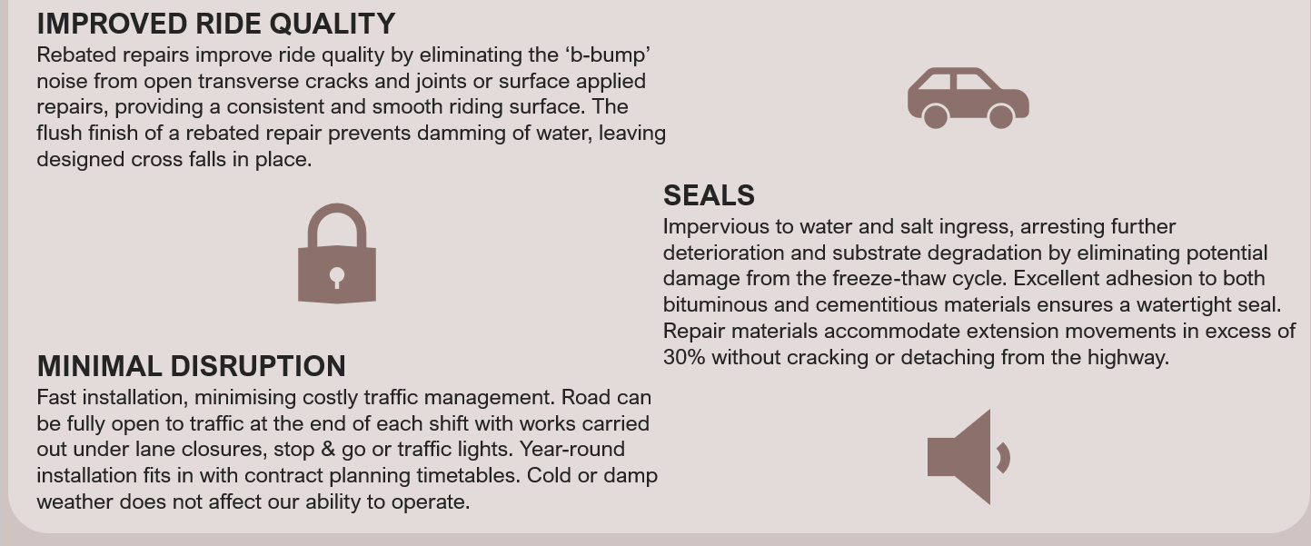 features and benefits of road crack and joint repairs