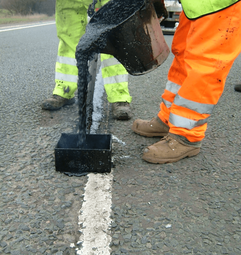 Road crack and joints repaired with Jointmaster BBA HAPAS approved system from Rhino Asphalt Solutions