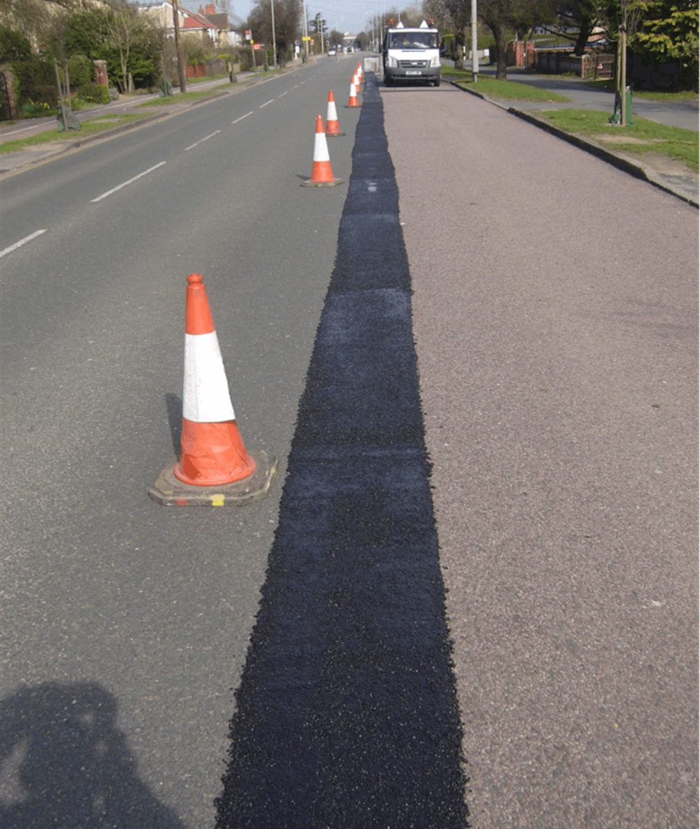 BBA HAPAS approved Masterscreed hot screed road repair system from Rhino Asphalt Solutions with BBA HAPAS approval 