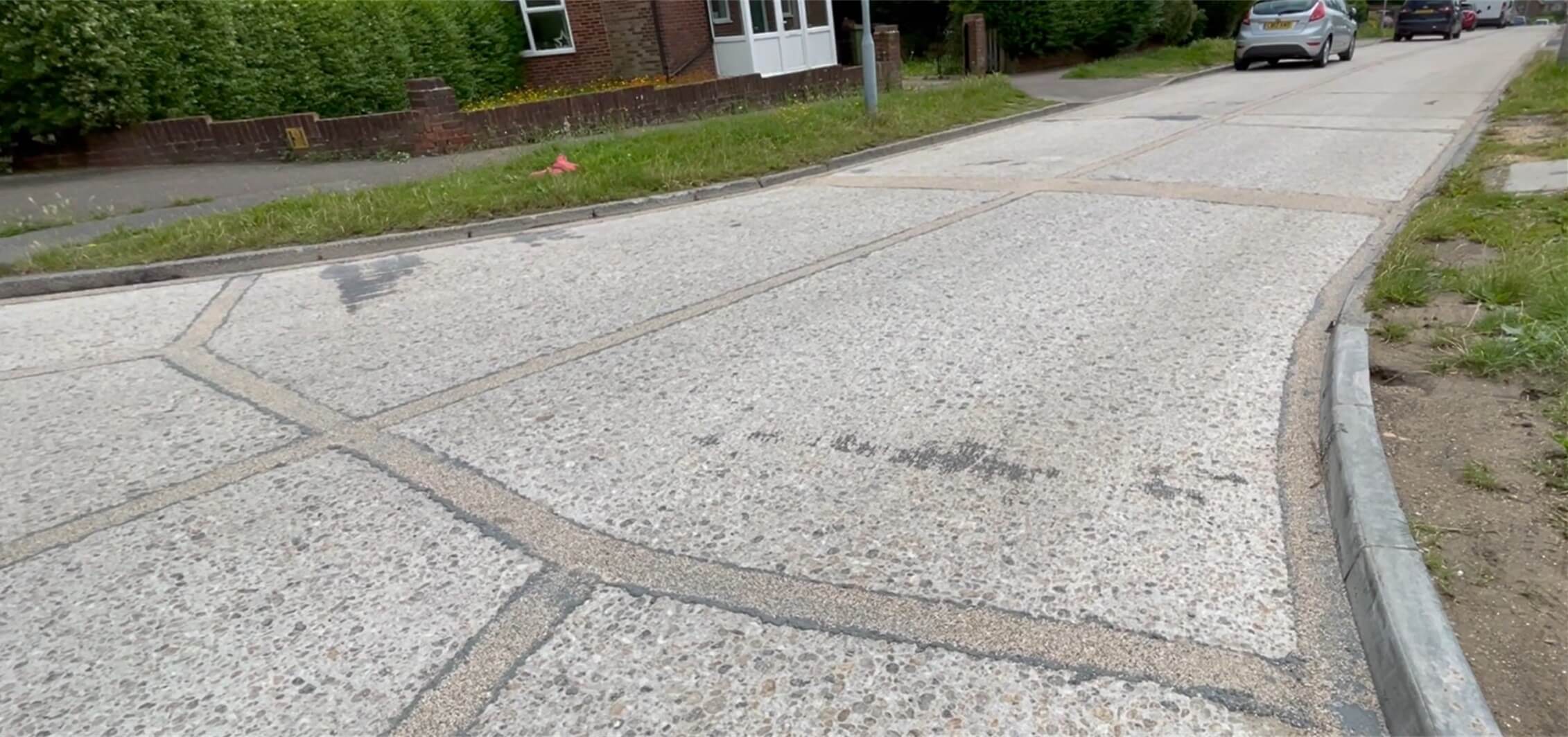 Rehabilitated and finished concrete road by Rhino Asphalt Solutions